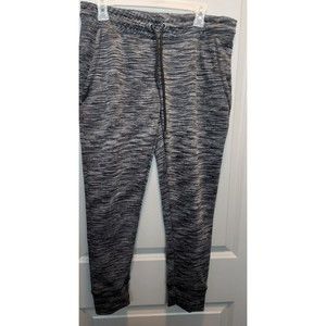 Beverly HIlls Polo Club Womens Large Black Gray Joggers Tapered Leg Sweatpants